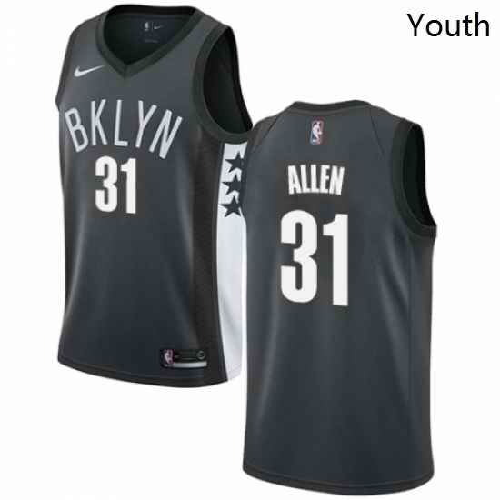 Youth Nike Brooklyn Nets 31 Jarrett Allen Authentic Gray NBA Jersey Statement Edition